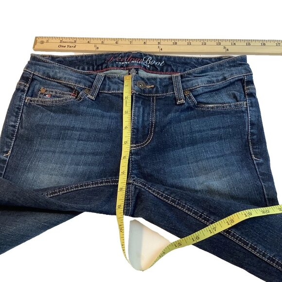 Tommy Hilfiger Freedom Bootcut Mid Rise Blue Denim Jeans Womens Size 4S - Picture 4 of 10